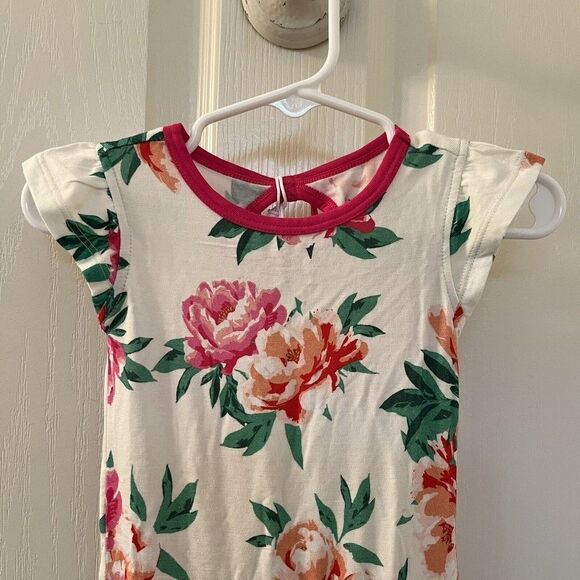 Free Birdees Peonies Twirling Bodysuit Dress Bamboo Girls Size 3-6 Months NWT - Picture 2 of 14